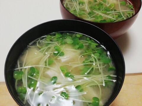 豆腐とかいわれ大根のお味噌汁